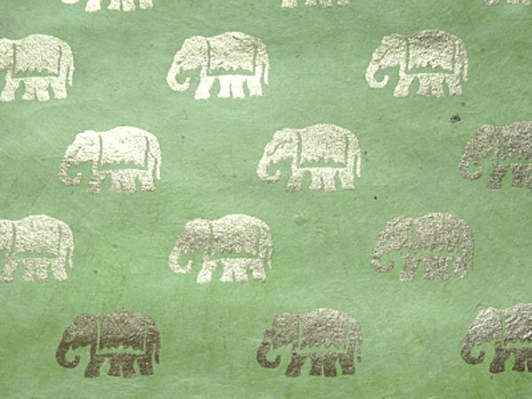 Abbildung handgeschöpftes Papier    " Elefanten"