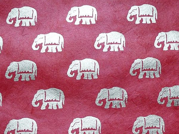 Abbildung handgeschöpftes Papier "Elefanten"